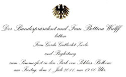 Einladung zum Bundespräsidenten